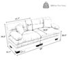 Two-seat Sectional Sofa Modular Deep Seat Sofa Couch Chenille Sofa Sleeper Comfy Upholstered Furniture for Living Room Apartment Studio Office-Gray