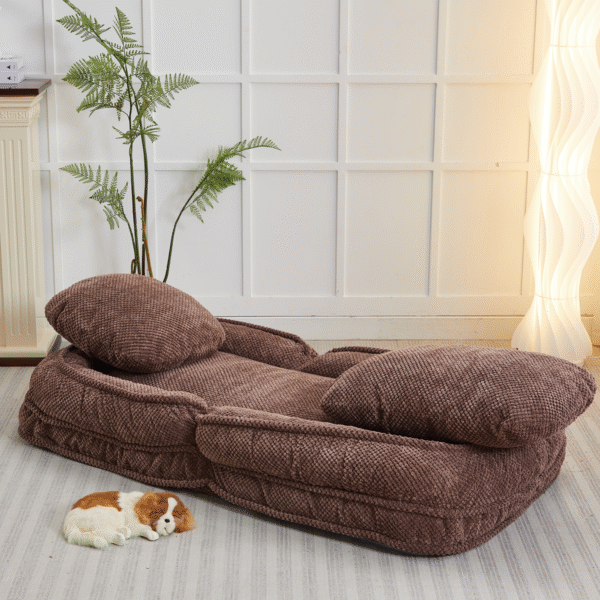 [VIDEO provided] Human Dog Bed ,Lazy Sofa Couch ,5 Adjustable Position,sit,sleep,fold,suit to put in bedroom, living room ,Space Saving Design,Brown
