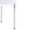 Luxury Simple Chair - Set of 6 White PU Material High Resilience Dining Chair with Metal Silver Leg.The Chair Back Has a Vertical Stripe Design With Smooth And Uniform Lines.
