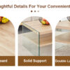 Double layered rectangular coffee table.The board is made of MDF with wooden stickers, with transparent tempered glass on both side.Suitable for various occasions such as living rooms and bedrooms.