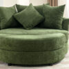 Orisfur. 360° Swivel Accent Barrel Chair with Storage Ottoman & 4 Pillows, Modern Chenille Leisure Chair Round Accent for Living Room, Green