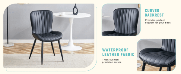 0cf0d22c120542bbb1eb1f5431de7a8d_796c77010f5c4f8ec3f62f70864ac4ab The Black Minimalist Ergonomic Dining Chair Comes In A Pack of 4, With A Comfortable Design Of Extended And Curved Seat Cushions, Unlocking A Comfortable And Minimalist New Sitting Posture.