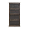 4 Tier Glass Display Cabinet for Living Room Stylish Storage Curio Cabinet with Flip Up Glass Doors Perfect Collectors Showcase Toy Figure Organizers Rack Elegant Bookcase- BROWN