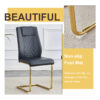 Table and chair set.63"x31.5x30" Luxurious Cold Jade Patterned Sintered Stone Dining Table with Golden Stainless Steel Butterfly Legs.Paried With 4 Black High-quality PU Chairs With Arched Metal Legs.