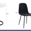 Table and chair set.A Modern Minimalist Circular Dining Table With A Diameter Of 33.3 Inches.Paired With 4 Black Linen-Cotton Material High Resilience Dining Chair with Metal Black Leg.