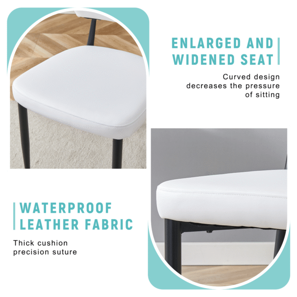 0d3b074a63864977b6f46e26a1d82442_e71bcc3edd30075a6a1127ef0e20b13a White Minimalist Ergonomic Dining Chair, With A Curved Backrest For Comfortable Design,Unlocking A Comfortable And Minimalist New Sitting Posture. A Pack Of 4.Available In Black And White.