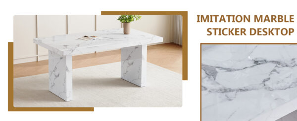 0d5478bb50b64c8bb9c36e3aefbea257_ec7a37fec77a02e851a3276e39ab4122 63"*35.4"*30" inches Luxurious Marble Pattern MDF Dining Table - A Choice of Subtle Luxury for Your Home.Create Your Exclusive Low-Key Luxury Space.