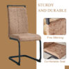 Table and chair set.67"x36" Wood-Textured MDF Dining Table Set with 6 Brown Fabric Chairs.MDF sticker,Wood colored texture sticker,Black C-tube dining chair legs,Suitable for kitchen,Dining room,etc.