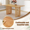Chinese country retro solid wood dining table, simple modern imitation rattan dining table, wooden dining table.Suitable for dining room, living room, office.Natural Style Solid Wood Dining Table.