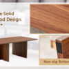 44.8 Inch Walnut Wood Grain MDF Coffee Table - Modern Luxury, Stable Triangular Support.The coffee table is made of medium density fiberboard material and is suitable for living rooms, bedrooms,etc.