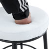 Fashionable and Comfortable - Two Sets of Ergonomic High Legged Bar Chairs,With White Fabric Cushions And a Total Height Of 35.5 Inches.Black And White Classic Color Scheme, Fashionable And Versatile.