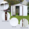 Metal garden sheds 6ftx8ft outdoor storage sheds white+offee