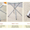 Table and chair set.36.6"Round clear glass dining table with a unique shape with ring-shaped gathered silver metal legs.Paired with 4 Dark gray high-quality PU dining chairs with silver metal legs.