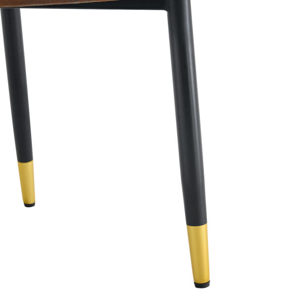0e50ba5d2b894e35987fb3d041593f2a_fbf1b8b366c248a68d144350f84f1ba9 Brown Suede-like Velvet Dining Chair Set (Two-Pack)Black Metal legs,dinning chairs,brown.