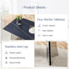 63"x31.5x30" Black Marble-Patterned Slab Dining Table with Stainless Steel Butterfly Legs.The tabletop is designed to be scratch and heat resistant.Slabs Tabletop,Stainless Steels Legs.