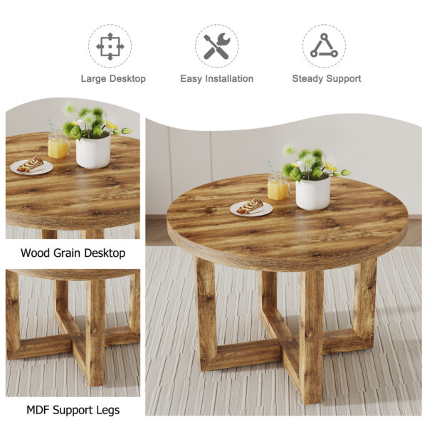 0e89ba5e921e4aaa93640f4a055a0a9d_20240222_c89002ef21bf227c254dd43b44607fd1 A modern and practical circular dining table. Made of MDF tabletop and wooden MDF table legs. 6-piece technology cloth high backrest cushion side chair, C-shaped tube black metal legs. CT-403 C-1162