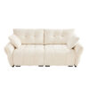 Premium Two-Seater Sofa - Ergonomic Design with High-Resilience Foam Cushions, Modern Chenille Fabric Upholstery for Living Room, Lounge, Office Space, White
