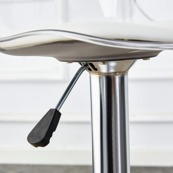 0eb8e725ac334be4b62cf62fee212e08_40690558d86e185e2d02828a05323aba Modern minimalist bar chairs and bar stools. Can rotate 360 ° and adjust lifting. PET backrest and PU seats. Set of 2. Suitable for bars, restaurants, and front desk cashiers. W1151P172644