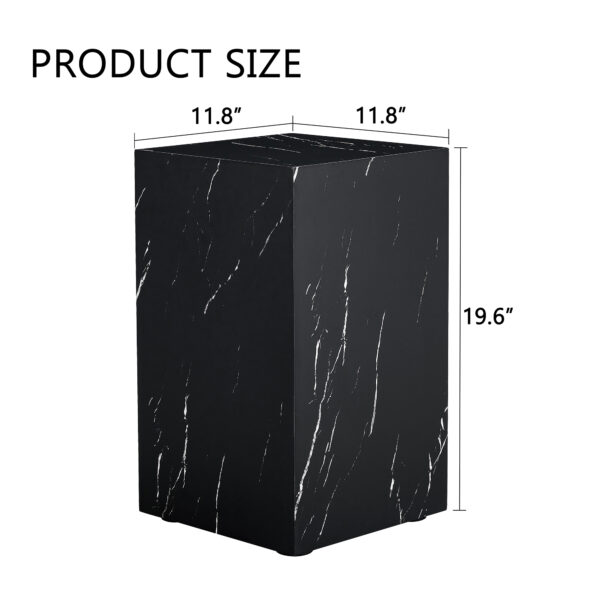 0eddb9bb5a3d437195205474722515e8_d1e643dc2bec8b271e80c5616b4a1c5e 11.8*11.8*19.6 Inch Black Marble Texture MDF Coffee Table - Luxurious Design, Perfect Living Room Accent.Rectangular fashion texture design coffee table, suitable for various situations and scenes.