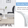 Luxury Simple Arch Chair - Set of 4 Black PU Material High Resilience Dining Chair with Arched Metal Silver Leg.