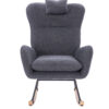 Teddy Upholstered Nursery Rocking Chair for Living Room Bedroom(DARK GREY Teddy)