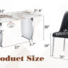 Table and chair set.63*31.4 Inch Pandora Patterned Sintered Stone Dining Table Set - 6 Black Chairs With Silver Metal Legs.Modern Light Luxury.Perfect For Dinner Room,Meeting Room,Kitchen,etc.