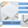 Set of 4 dining chairs, white dining chair set, PU material high backrest seats and sturdy leg chairs, suitable for restaurants, kitchens, living rooms