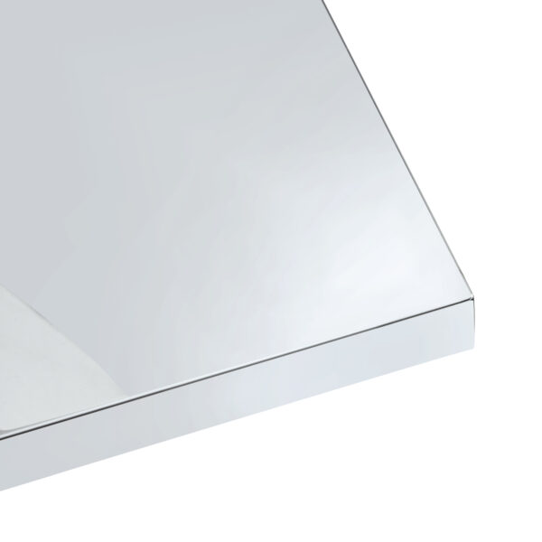 0f8fb58ec1f841f880d1d622416d2f35_20240206_207b24a9658164284a57fa851ac68298 Modern minimalist coffee table. Transparent tempered glass tabletop with silver MDF pillars. Suitable for living room and dining room