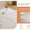 55"x31.5"Cream-Style White MDF Dining Table Set with 6 Armless Chairs.The backrest of the dining chair is designed with multiple vertical stripes.Adding a warm atmosphere to your family.