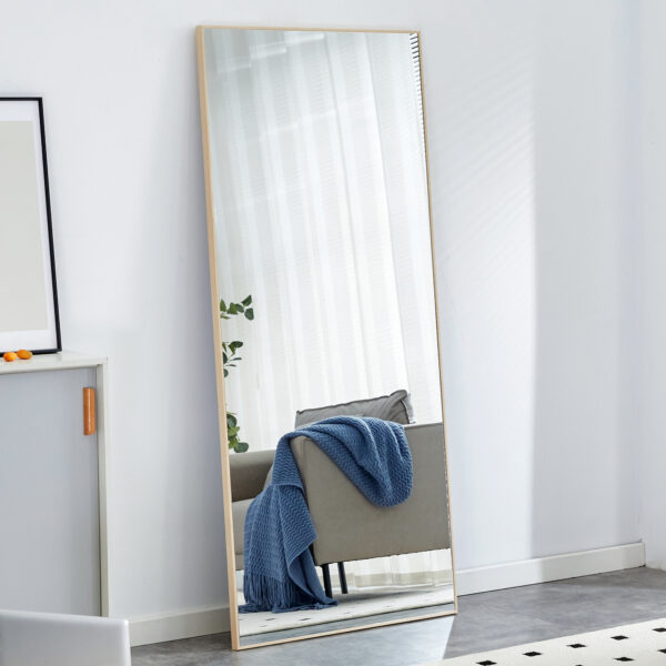 0f9e18fdeabd4612a66250c9f673ed72_20240317_d656ad88d7405276f557b9cf9d23ee8b Fourth generation solid wood frame long mirror, dressing mirror, bedroom foyer, decorative mirror, clothing store, floor to ceiling mirror, wall mounted. 71 "* 31.4"