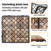 30 PCS Interlocking Deck Tiles Checker Pattern, 12" x 12" Square Yellow Acacia Hardwood Outdoor Flooring for Patio, Bancony, Pool Side,...