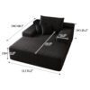 Modern Sofa bed  lounger for moviebonus room,No Assembly Required,Black(Plush Corduroy Fabric)