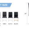 Luxury Simple Arch Chair - Set of 6 Black PU Material High Resilience Dining Chair with Arched Metal Silver Leg.