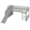 Stairway Twin Size Loft Bed with Two Drawers and Slide,Gray(OLD SKU:LT000515AAE)