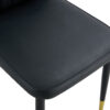 4 modern dining chairs with stylish PU patterned backrest and black metal legs for a comfortable home experience in the kitchen, bedroom and office.