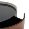 MDF ITALIAN RETRO DOUBLE STORAGE ROUND SIDE TABLE, GRAY BROWN COLOR