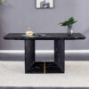 This modern dining table with MDF marbled design gives you a luxurious and elegant feel, adding a touch of elegance whether it is a family dinner or entertaining guests.