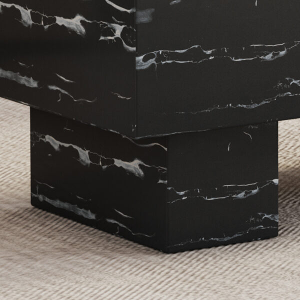 10af29a7f93b468cbc1d2154fed9e838_20240123_29b68fa10746945ca90a2bcaef21c7e2 The black coffee table has patterns. Modern rectangular table, suitable for living rooms and apartments. 43.3"*21.6"*17.2"