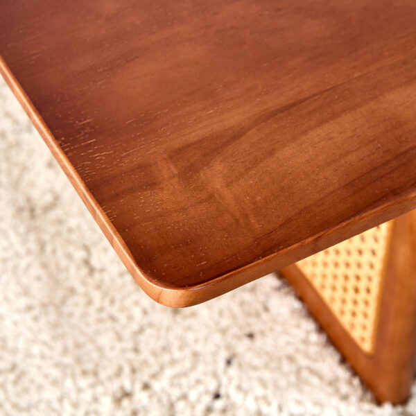 Chinese style log wind Imitation rattan Walnut color tea table rectangular solid wood coffee low table small family living room tea table