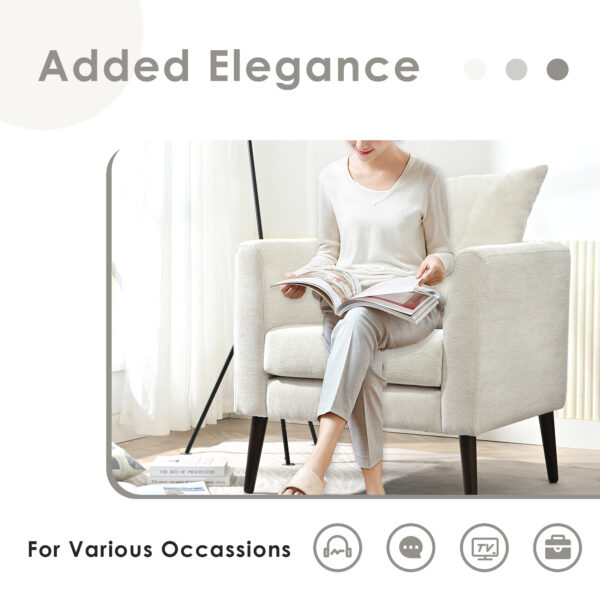 10fc69438ce44d659d36b88676a31e56_9a0c2a0431540026a8377473ddcb93a2 Modern Chenille Accent Chair, Upholstered Armchair for Living Room ,Mid Century Fabric Lounge Chair w/ Pillow, Comfortable Reading Chair with Wood Legs for Living Room, Bedroom,Reception Room (Beige)