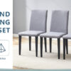 Four Light Gray Linen-Cotton dining chairs, simple and versatile, comfortable and accompanied. Exquisite and versatile dining chairs unlock a comfortable new experience.(Set of 4)