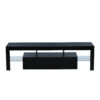 FashionTVstandTVcabinet,EntertainmentCenter,TVstationTV console,media console,with LEDlight belt,light belt remote control,toughenedglassshelf,metal handle,Canbeplaced in the living room,bedroom,black