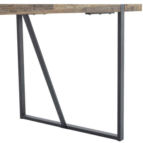 11a2a29876b24c91864825cb878dbad2_3184faa1928c5bf46a6fdcf034c4ea9f A minimalist retro rectangular dining table with a specially textured top and black metal legs.Contemporary Minimalist MDF Wood Color Textured Tabletop.Able To Give People A Visual Beauty With Rules.