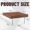 Walnut Colored Square MDF Coffee Table - 31.5"x31.5" with Tempered Glass Legs.Density Board Sticker,Reinforced Glass Legs.Walnut Colored Texture Sticker.