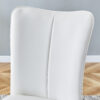 Table and chair set.64.5x35.4 Inch Stylish White Marble Textured Dining Table.Paried With 4 White PU Chairs with a vertical stripe design on the backrest.Create Your Exclusive Low-Key Luxury Space.