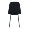 Luxury Simple Chair - Set of 4 BLACK Linen-Cotton Material High Resilience Dining Chair with Metal Black Leg.Integral metal leg architecture,Suitable for various interior decoration styles.