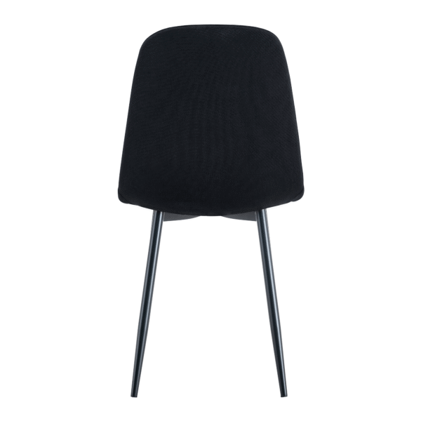 11f3028c28d0408bb9f0e214e034c3b5_3b08177555eb5d4cf8bac1fd686b5f67 Luxury Simple Chair - Set of 4 BLACK Linen-Cotton Material High Resilience Dining Chair with Metal Black Leg.Integral metal leg architecture,Suitable for various interior decoration styles.