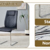 Table and chair set.63*31.4 Inch Luxurious Cold Jade Sintered Stone Dining Table Set - 6 Black High-quality PU Chairs With Arched Silver Metal Legs.Perfect For Dinner Room,Meeting Room,Kitchen,etc.