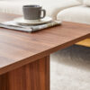 44.8 Inch Walnut Wood Grain MDF Coffee Table - Modern Luxury, Stable Triangular Support.The coffee table is made of medium density fiberboard material and is suitable for living rooms, bedrooms,etc.