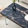 43.3"x23.6" Black Marble-Patterned MDF Coffee Table with Tempered glass legs.Suitable for Living Room.It can be used not only as a coffee table but also as a side table or display stand.